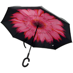 Damski parasol długi automatyczny z rączką i kwiatem