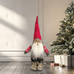 Figura Święty Mikołaj z pluszowymi butami 28 x