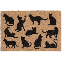 Relaxdays Wycieraczka kokosowa, motyw kota, mata kokosowa 40