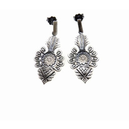 Kolczyki srebrne oksydowane - Parzenice góralskie na sztyftach