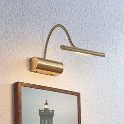 Lampa Ścienna Lindby, Rakel, ściemnialny, złoty mosiężny, salon,