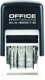 DATOWNIK LITEROWY PL 4mm OFFICE PRODUCTS CZARNY