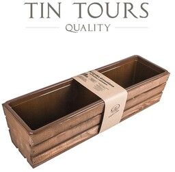 BRĄZOWA DREWNIANA SKRZYNKA NA KWIATY I ZIOŁA