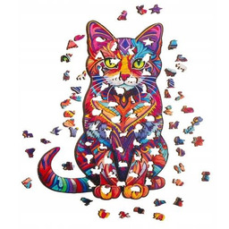 Układanka drewniana puzzle KOT różne kształty MOZAIKA WYJĄTKOWE