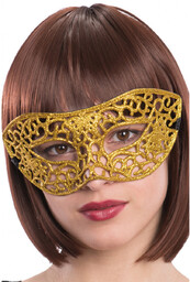 Maska karnawałowa złota brokatowa