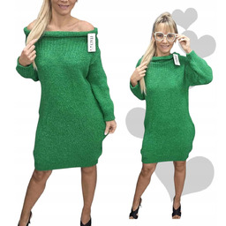 Sukienka Sweterkowa Ciepła Długi Sweter wełna kobiecy wygodny