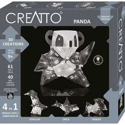 Piatnik Creatto Świecąca Panda i Przyjaciele - Zestaw
