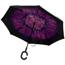 Damski parasol długi automatyczny z rączką i kwiatem