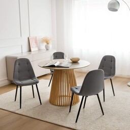 Stół Okrągły 100CM dąb naturalny YY5940 + 4