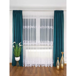 Firana Gotowa Długa Markizeta Biała 400/250CM Do Salonu