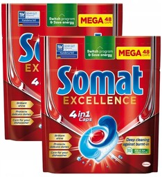 Somat Excellence Tabletki do Zmywarki 4w1 48szt x2
