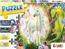CRAZE Puzzle Magic Forest 200+ elementów, z brokatowym