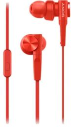 Sony MDR-XB55AP Dokanałowe Mikrofon Czerwony Słuchawki przewodowe