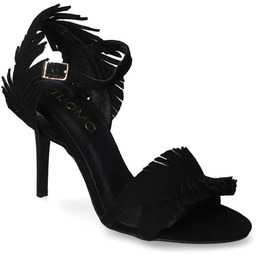 Sandały Tuomo 25413 Czarne zamsz 393