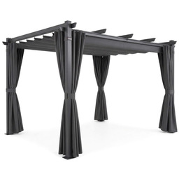 Aluminiowa pergola ogrodowa 3x4m Zadaszenie tarasu Szary