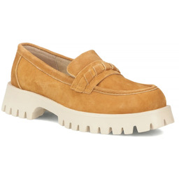 Skórzane półbuty damskie zamszowe lordsy camel Filippo DP7554