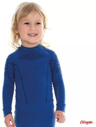 Brubeck Dziecięca Koszulka Termiczna Thermo Kids - Niebieski