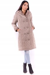 Plaszcz Zimowy Damski Plus Size Xxxxl Kaptur Futro