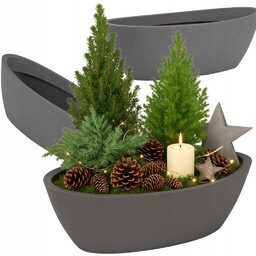 Donica Ogrodowa Owalna Grafit Duża 60CM 16L