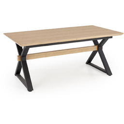 Stół rozkładany henry naturalny / czarny (180-300x100 cm)