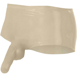 LATEX - bokserki + nasadka na penisa (naturalny)