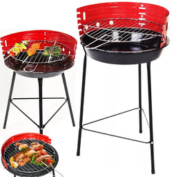 Grill Węglowy Ogrodowy Okrągły Przenośny 32cm