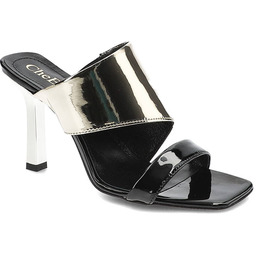 Chebello Czarne Klapki Eleganckie Skórzane Buty