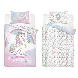 Detexpol Pościel bawełniana dziecięca dwustronna Jednorożec Unicorn 100x135