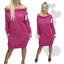 Sukienka Sweterkowa Ciepła Długi Sweter wełna kobiecy wygodny