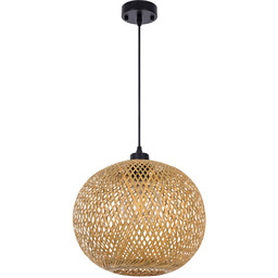 SUFITOWA LAMPA WISZĄCA BAMBUSOWA BOHO PLECIONY ŻYRANDOL