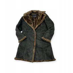 Czarny płaszcz damski futro Utex S