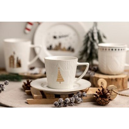 Filiżanka ze spodkiem golden christmas tree 210 ml
