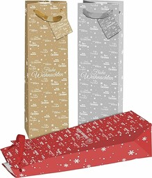 25 papierowych torebek na butelki z brokatem, Merry