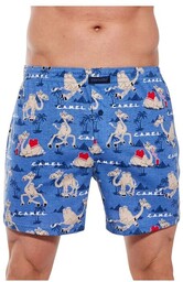 Bokserki męskie Classic 1154 niebieskie z wielbłądami3XL