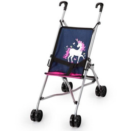 Spacerówka dla lalek z jednorożcem granatowy