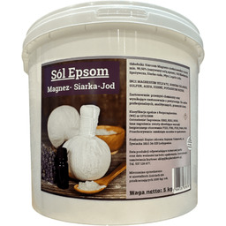 Sól Epsom: Magnez- Siarka-Jod, odczynnik chemiczny 5 kg