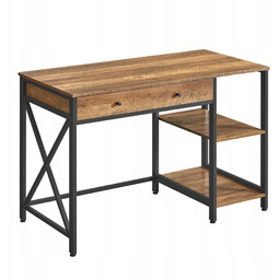 Biurko z szufladą i półkami loftowe industrialne rustykalne
