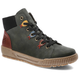 Zielone Botki Rieker Modne Buty Damskie