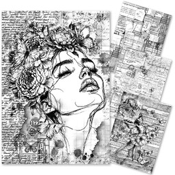 Zestaw papierów ryżowych do decoupage A4 - Ciao