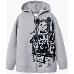 Bluza z kapturem z nadrukiem na zamek M.