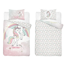 Detexpol Pościel bawełniana dziecięca dwustronna Jednorożec Unicorn 90x120