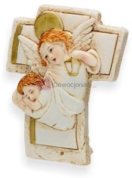 Krzyż stojący z żywicy - Anioł Stróż 9cm