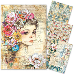 Zestaw papierów ryżowych do decoupage A4 - Ciao