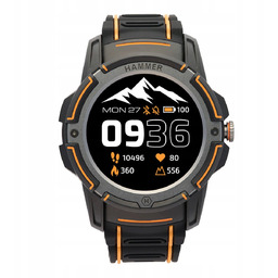 Smartwatch myPhone Hammer Watch Plus Czarny Pomarańczowy Gps