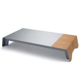 SIGEL SA404 stojak pod monitor, metaliczny wygląd drewna,