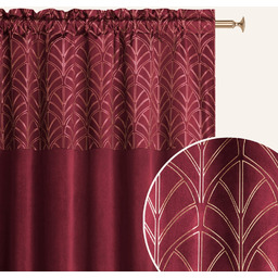 ZASŁONA WELUROWA BLISS - BORDOWA 140x280 TAŚMA