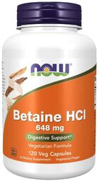 Now Foods Betaine HCl 648 mg, 120 kapsułek
