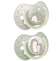 LOVI Smoczek silikonowy dynamiczny 0-6m Night&Day Hedgehog 22/929,