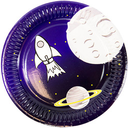 Talerzyki urodzinowe Kosmos - 18 cm - 6