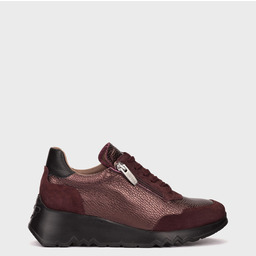 Hiszpańskie sneakersy z zamkiem - WONDERS E-6780 BORDOWE